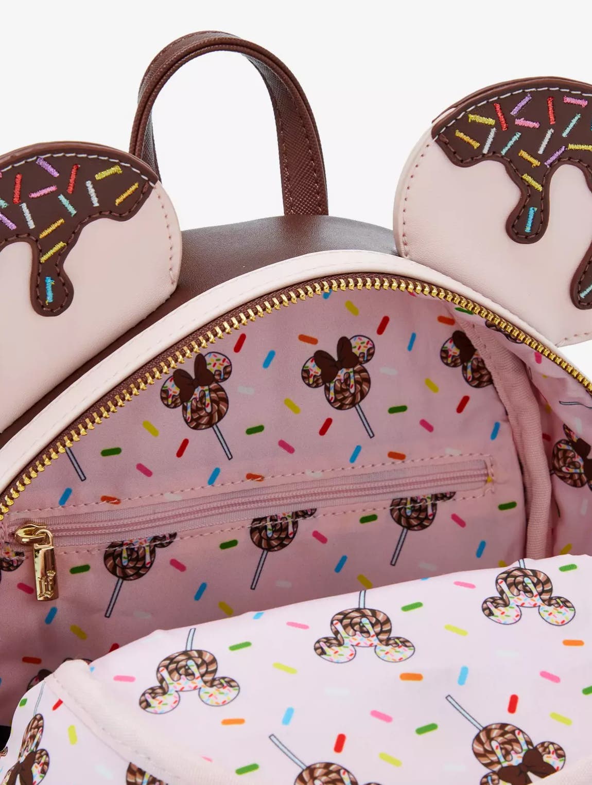 Loungefly Disney Minnie Mouse Chocolate Sprinkle Lollipop Ears Mini Bakpack Loungefly Disney Minnie Mouse Chocolate Sprinkle Lollipop  main image 4