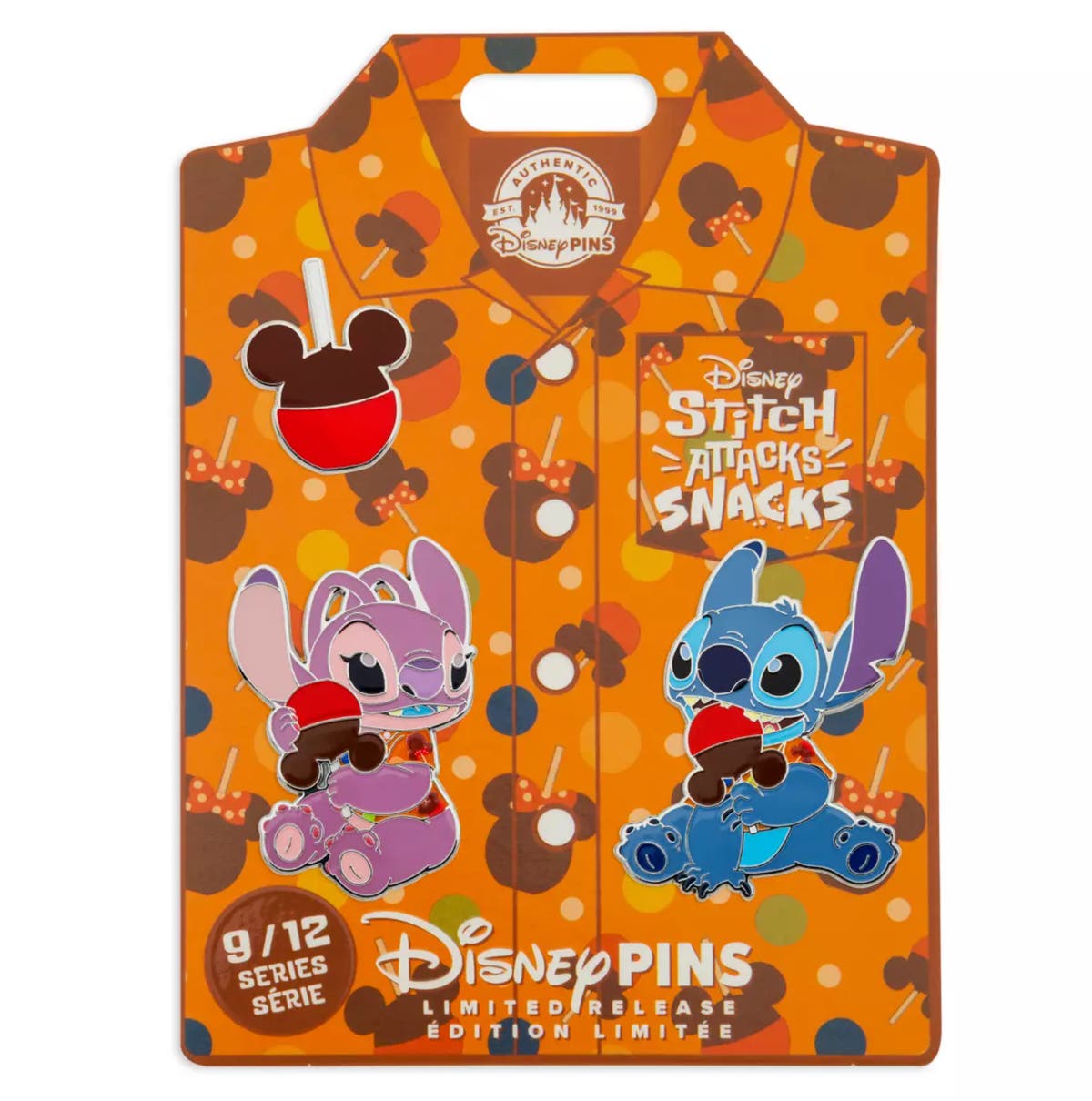 Disney Parks Stitch Attacks Snacks Pin Set – Candy Apple