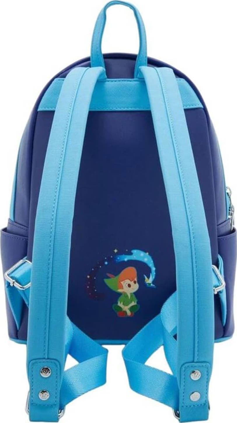 Loungefly Peter Pan Neverland Flight Clock Tower Disney Mini Backpack & Wallet Amazon.com: Loungefly Disney Peter Pan Glow Clock Mini  main image 4