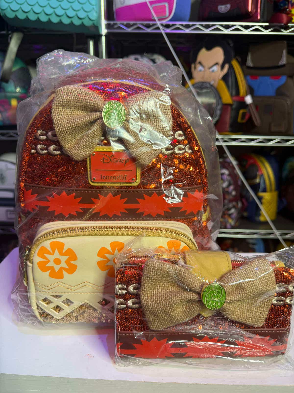Disney Moanna Loungefly Orange Sequin Mini Backpack n Sequin Loungefly Disney Moana Mini Backpack & mini backpack  main image 4