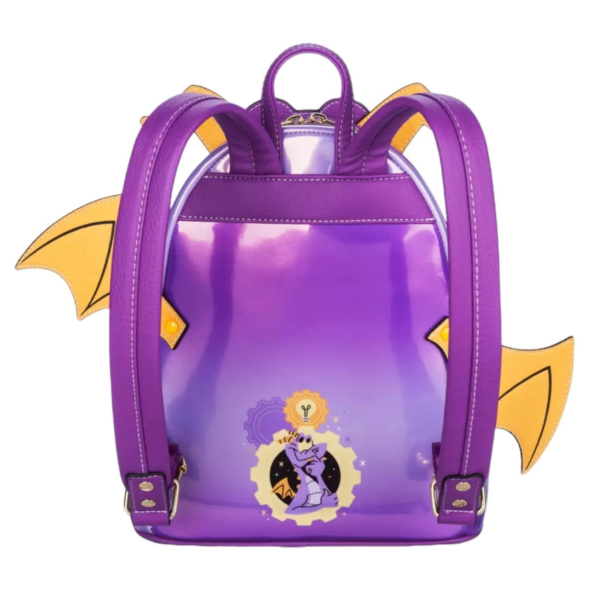 figment loungefly mini backpack Lake Hartwell Collectibles The simulated leather bag features a holographic front zip pocket with a die Disney Parks Loungefly Mini Backpack