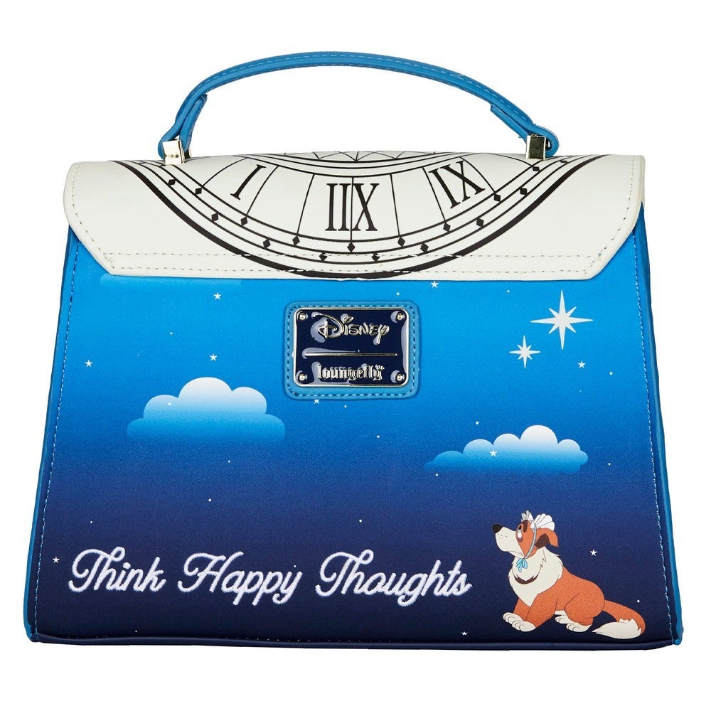 LOUNGEFLY Disney Peter Pan Glow in the Dark Clock Crossbody