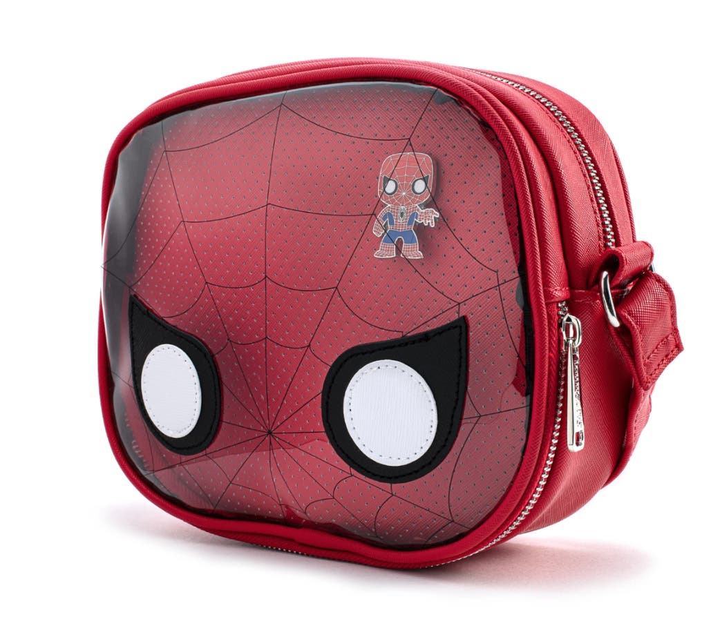 FUNKO POP! BY LOUNGEFLY Marvel Spider-Man Pin Collector Trader Crossbody Bag