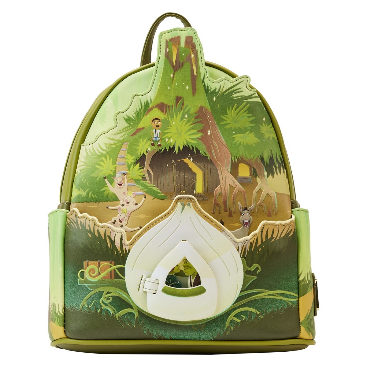 Loungefly Shrek Green and Yellow Backpack Shrek & Donkey Sunflower Field Mini Backpack | Loungefly main image 2