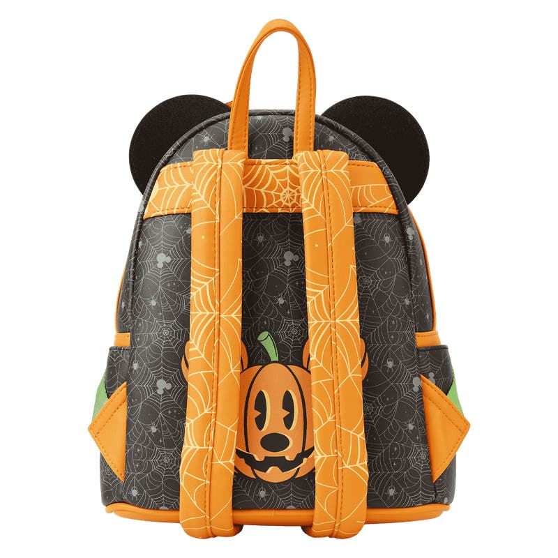 【Lounge Fly】Mickey Mouse Pumpkin Light Up Mini Backpack LOUNGEFLY Disney Mickey Mouse Pumpkin Light Up Mini Backpack