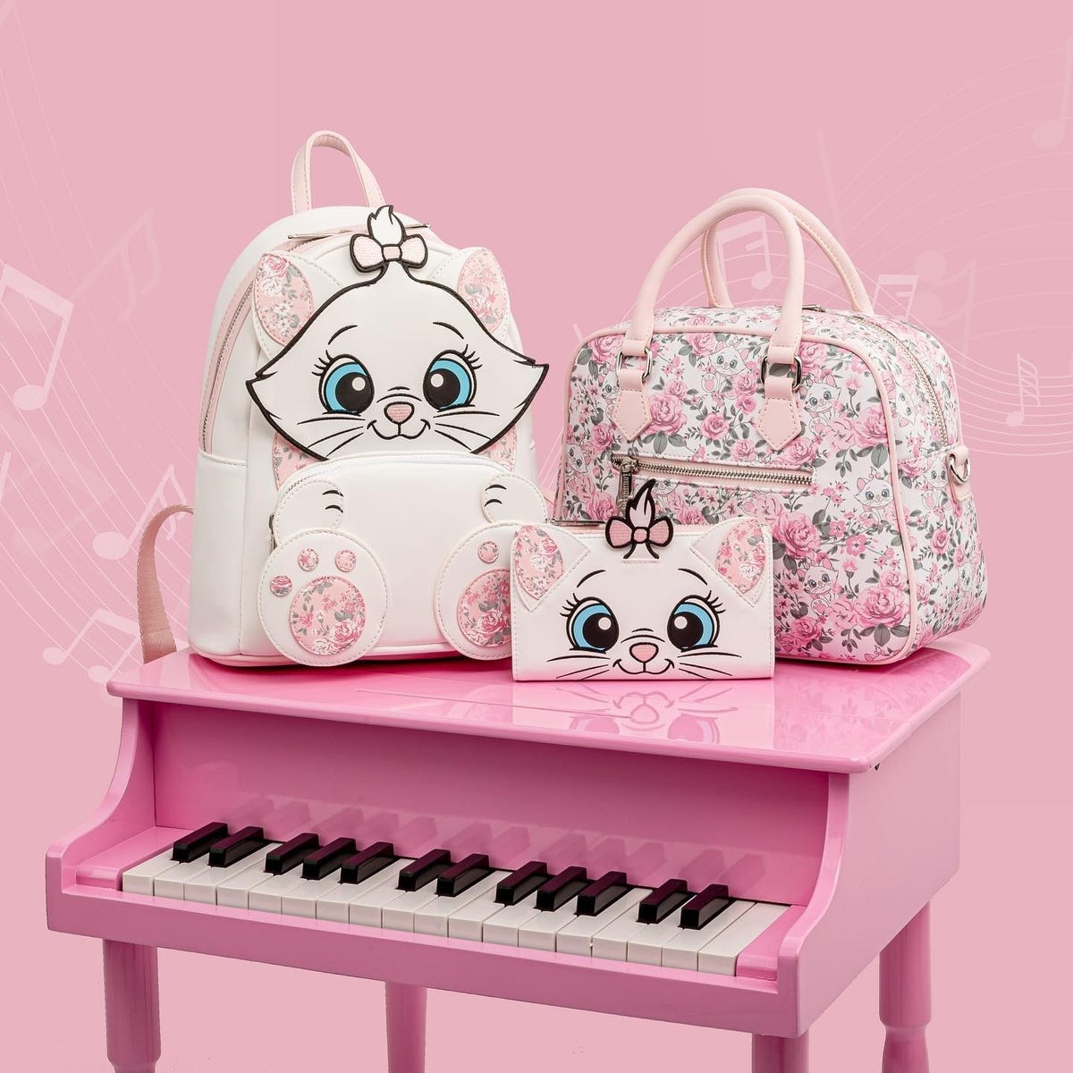 LOUNGEFLY Disney Marie Floral AOP Crossbody Bag