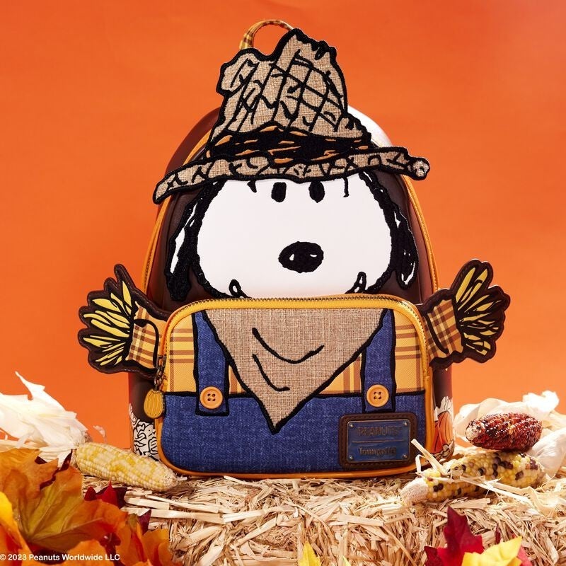 【Lounge Fly】Peanuts Snoopy Scarecrow Cosplay Mini Backpack LOUNGEFLY Peanuts Snoopy Scarecrow Cosplay Mini Backpack