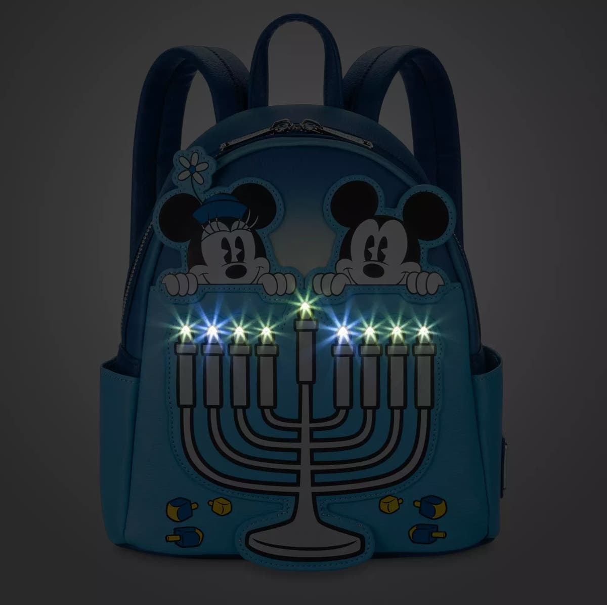 LOUNGEFLY Mickey and Minnie Mouse Hanukkah Light-Up Mini 