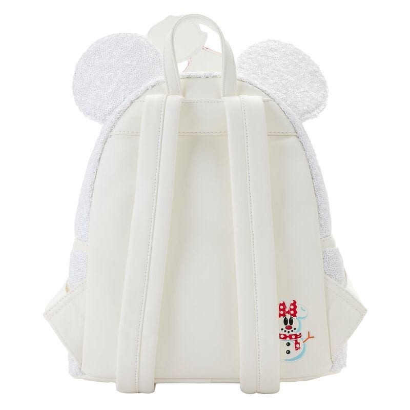 LOUNGEFLY Disney Mickey Mouse Snowman Sequin Mini Backpack  display picture 3