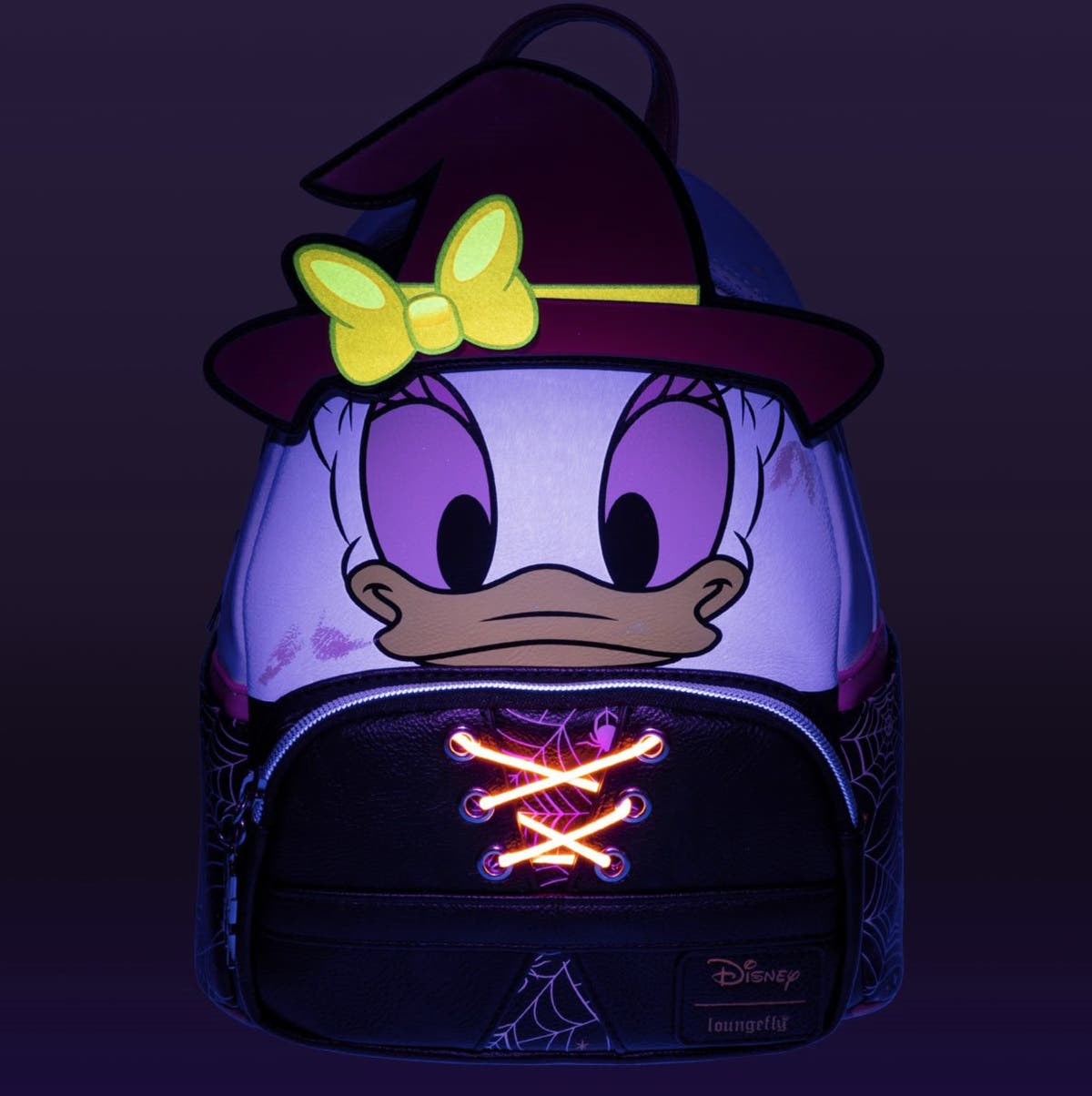 daisy duck loungefly mini backpack Donald & Duck Hearts Casay LLC featuring a plush texture thats complemented by sparkling sequins New Disney Parks Loungefly Daisy
