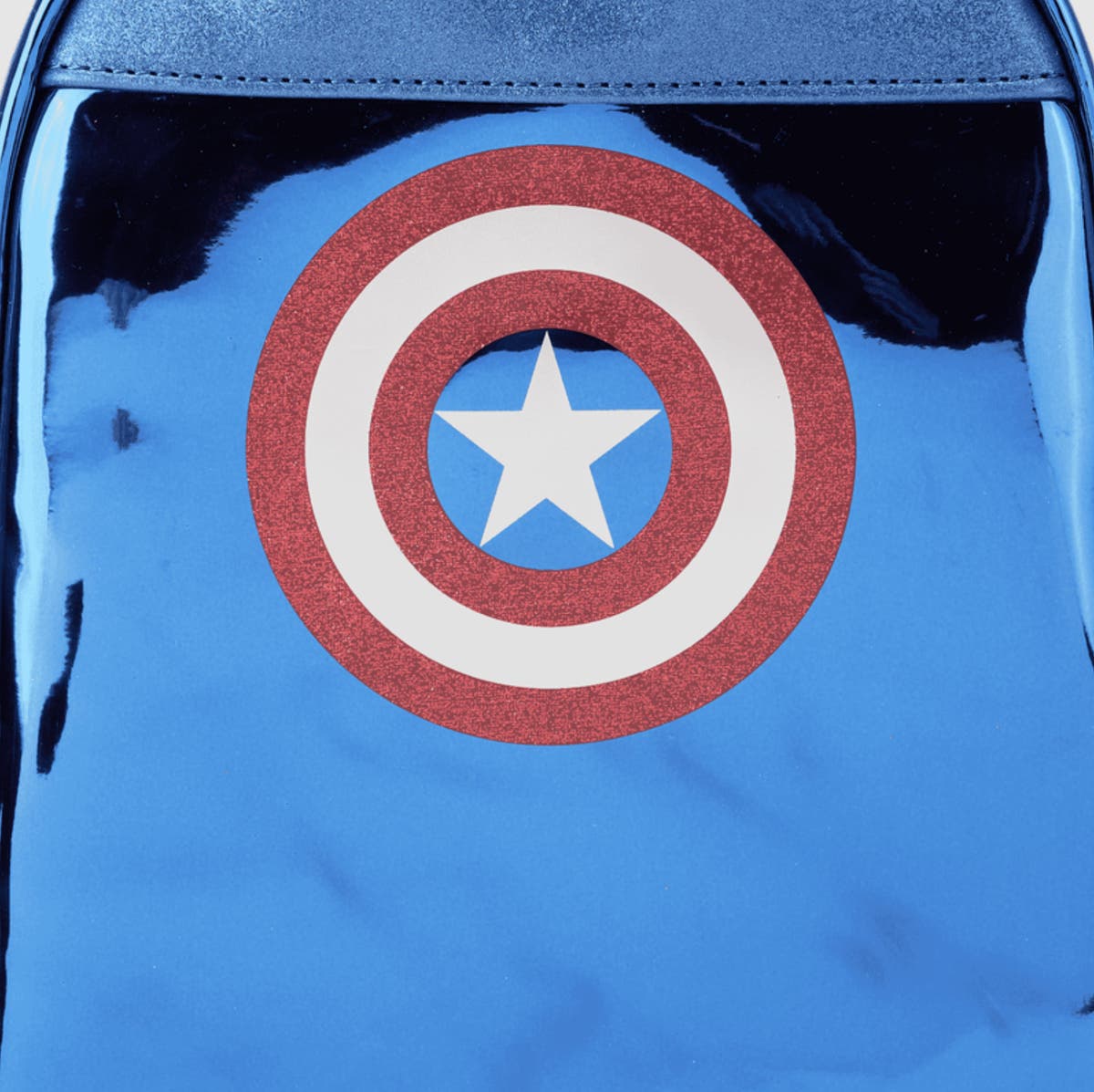 Loungefly Metallic Captain America Mini Backpack - Blue, Red & Silver New Captain America & Iron Man Loungefly Mini Backpacks  main image 2