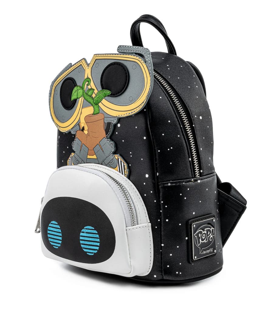 eve mini backpack Loungefly x Pixar Wall-E Boot Earth Day GeekCore this adorable mini backpack takes the form of EVE adorned in colorful Christmas lights that glow under the cover of darkness LOUNGEFLY EVE MINI BACKPACK WALL-E,
