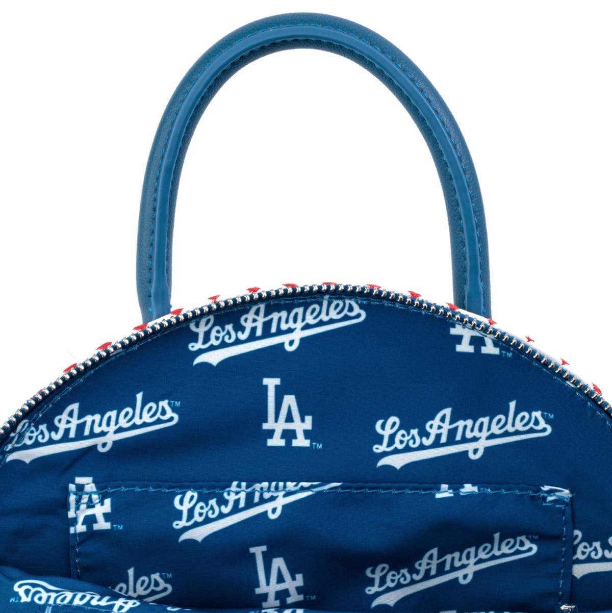 LOUNGEFLY MLB LA Dodgers Baseball Stitch Dome Crossbody Bag