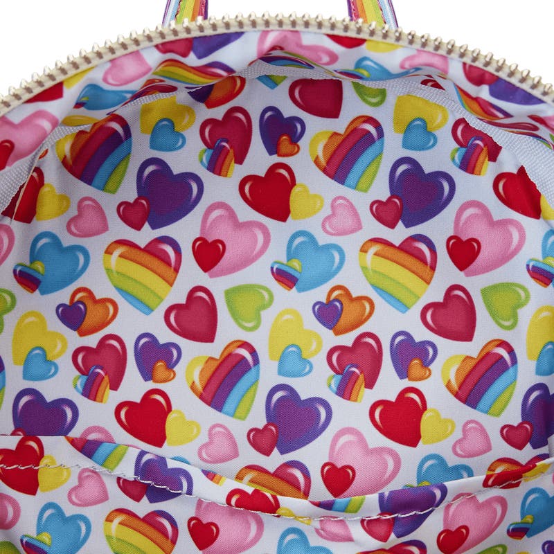 Lisa Frank + Loungefly Heart Mini Backpack Lisa Frank Rainbow Heart Mini Backpack with Detachable Waist  main image 3