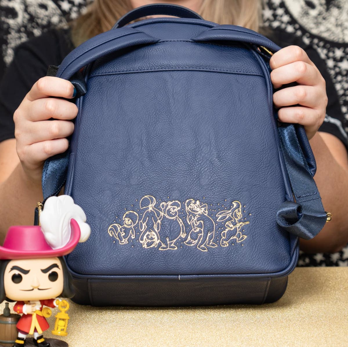 Loungefly Disney Peter Pan Jolly Roger Mini Backpack Disney Loungefly Mini Backpack - Peter Pan Clock Glow in the  main image 2