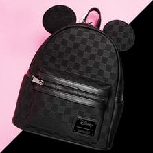 【Loungefly】Mickey Mouse Checkered Texture Mini Backpack Loungefly Disney Mickey Mouse Checkered Texture Mini