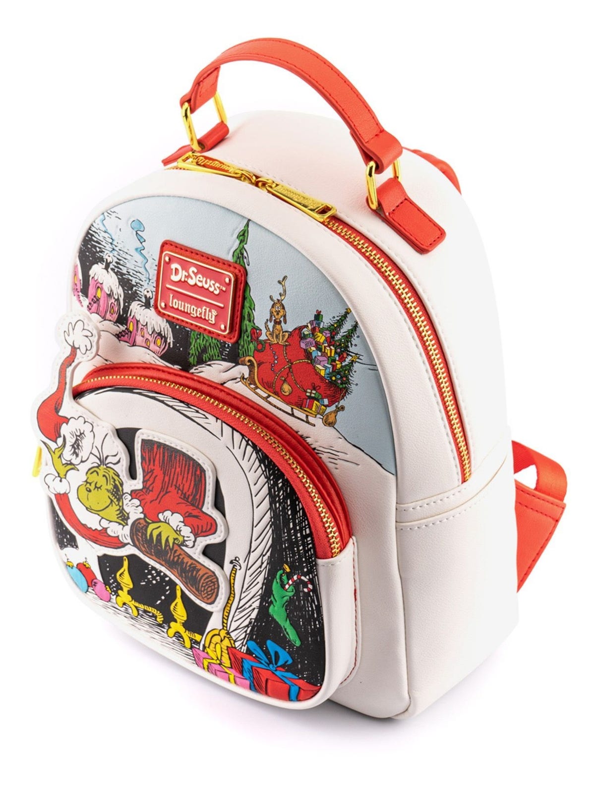 LOUNGEFLY Dr Seuss The Grinch Chimney Thief Mini Backpack 