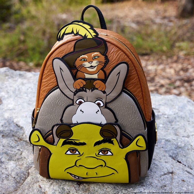 Loungefly Shrek Donkey Kids Backpack - Cream and Brown Shrek and Donkey Cosplay Mini Backpack main image 4