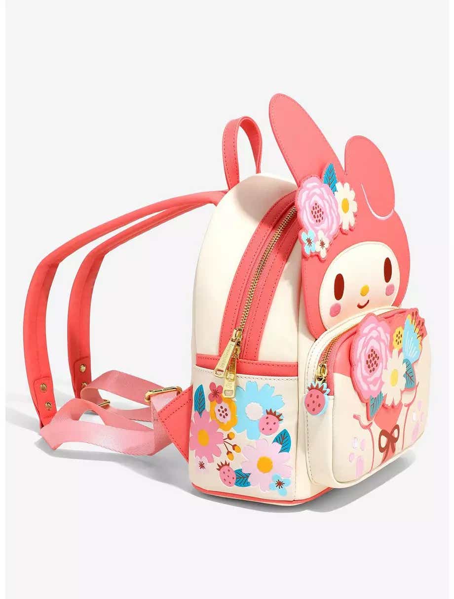 LOUNGEFLY Sanrio My Melody Figural Floral Mini Backpack  display picture 2