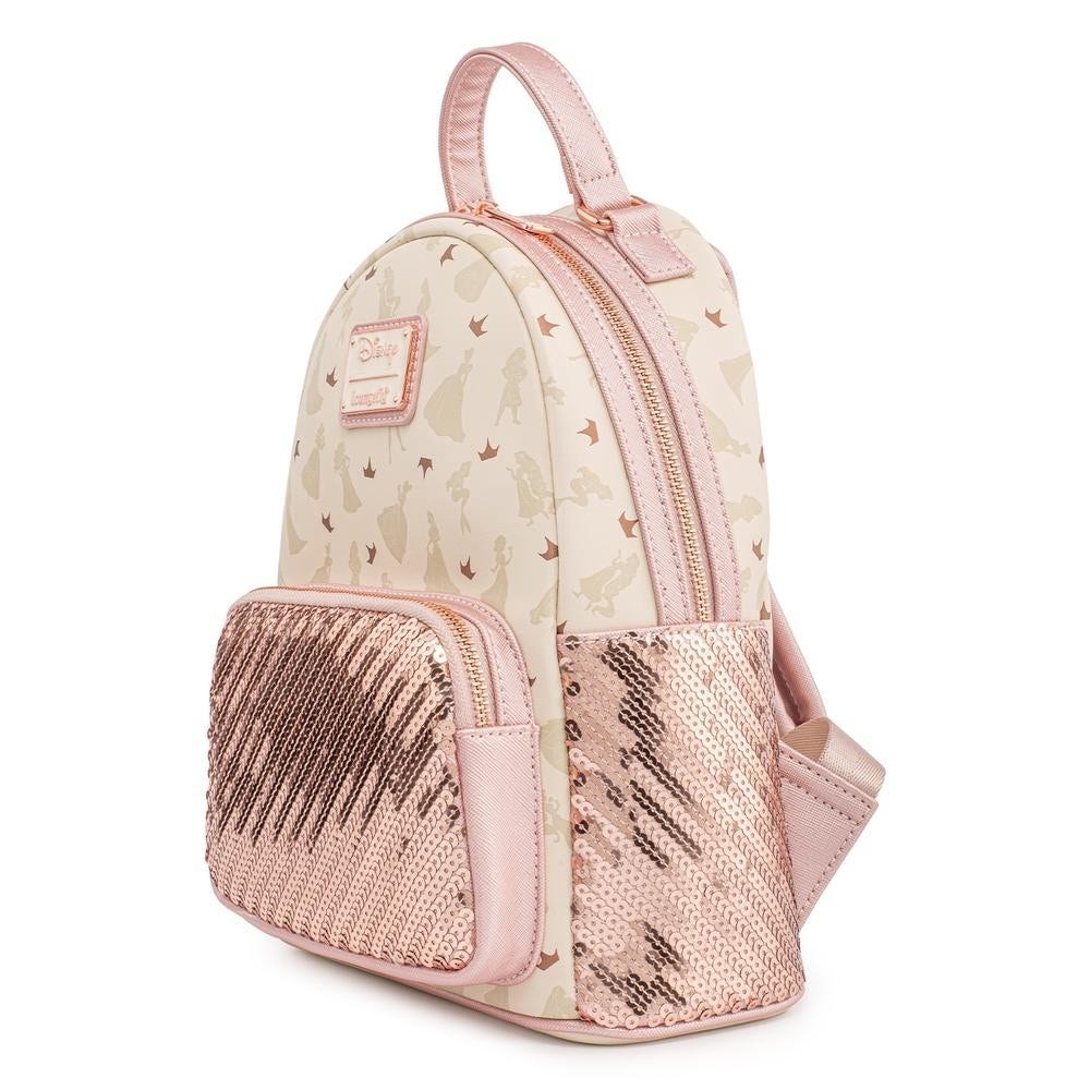 Disney Pink and Gold Sequin Mini Backpack EXCLUSIVE DROP: Loungefly Disney Princess Aurora Sequin Mini  main image 3