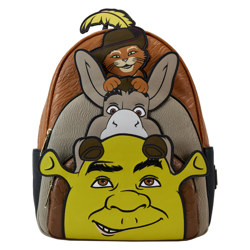 Loungefly Shrek Donkey Kids Backpack - Cream and Brown Shrek and Donkey Cosplay Mini Backpack main image 2