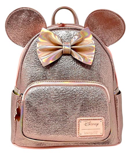 Sequin Backpack Mickey Rose Gold Backpack Disney Mickey Minnie
