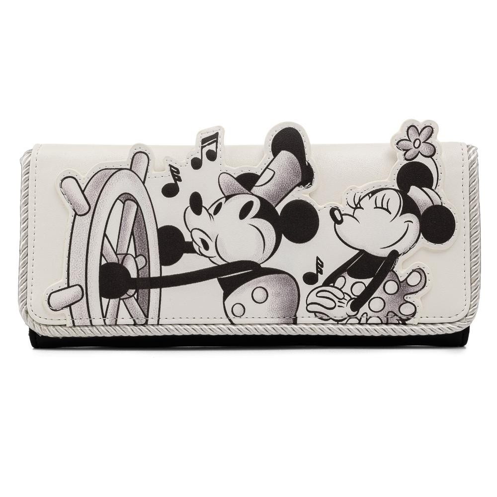 LOUNGEFLY Disney Steamboat Willie Music Cruise Flap Wallet  display picture 1