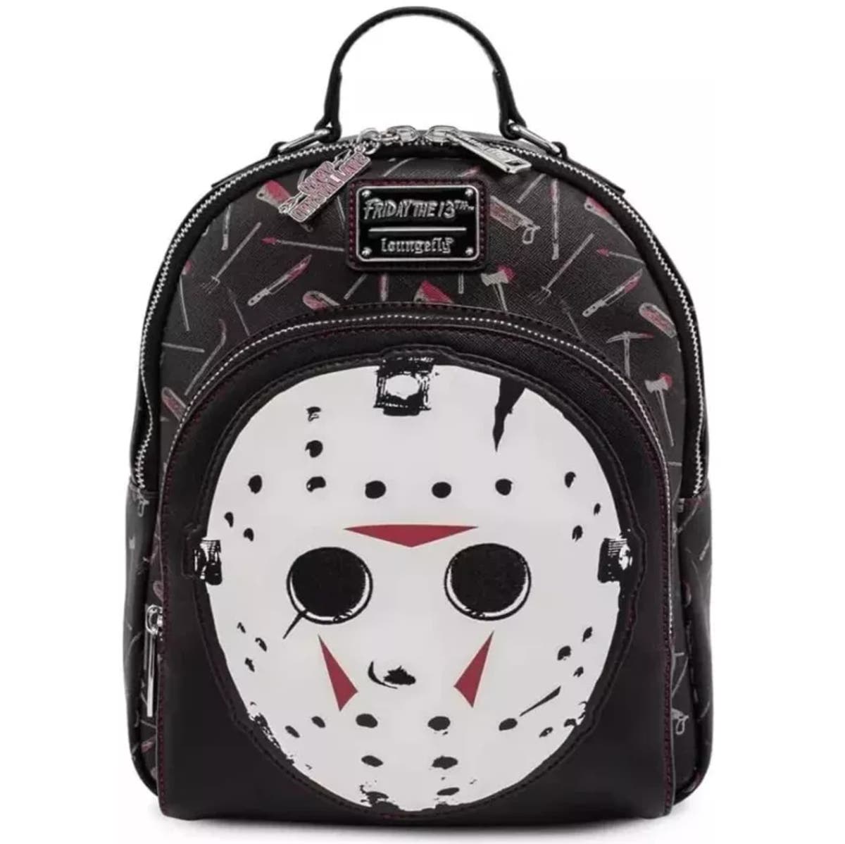 Friday the 13th Jason Mask Black and White Mini Backpack glow in the dark Friday the 13th Jason Lenticular Mini-Backpack  main image 2