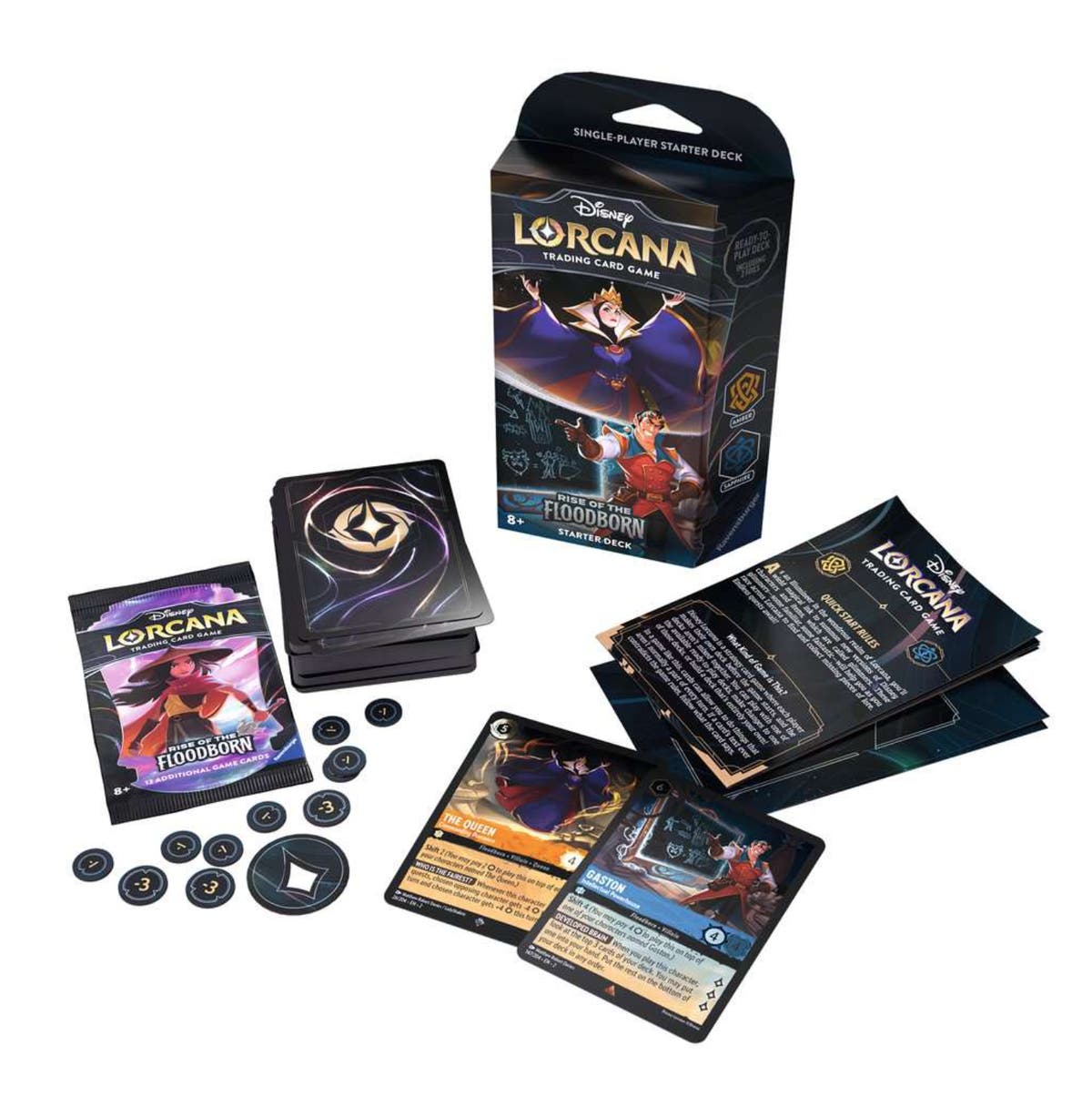 Disney Lorcana: Rise of the Floodborn TCG Starter Deck Amber & Sapphire |  MadBagger.com Loungefly Authorized Retailer