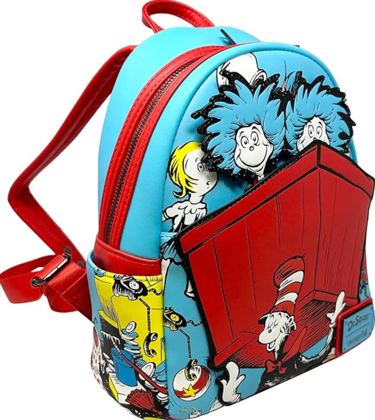 Universal Studio Loungefly Dr Seuss The Cat In The Hat Thing 1 Thing 2 Backpack New Cat in the Hat Loungefly Mini Backpack and Matching  main image 4