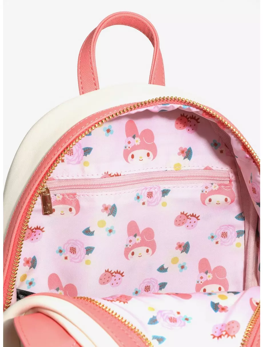 Sanrio Hello Kitty and Friends My Melody Pastel Floral Mini Backpack Bag New Sanrio My Melody Pink and White Pastel Rose Mini Backpack | eBay main image 3