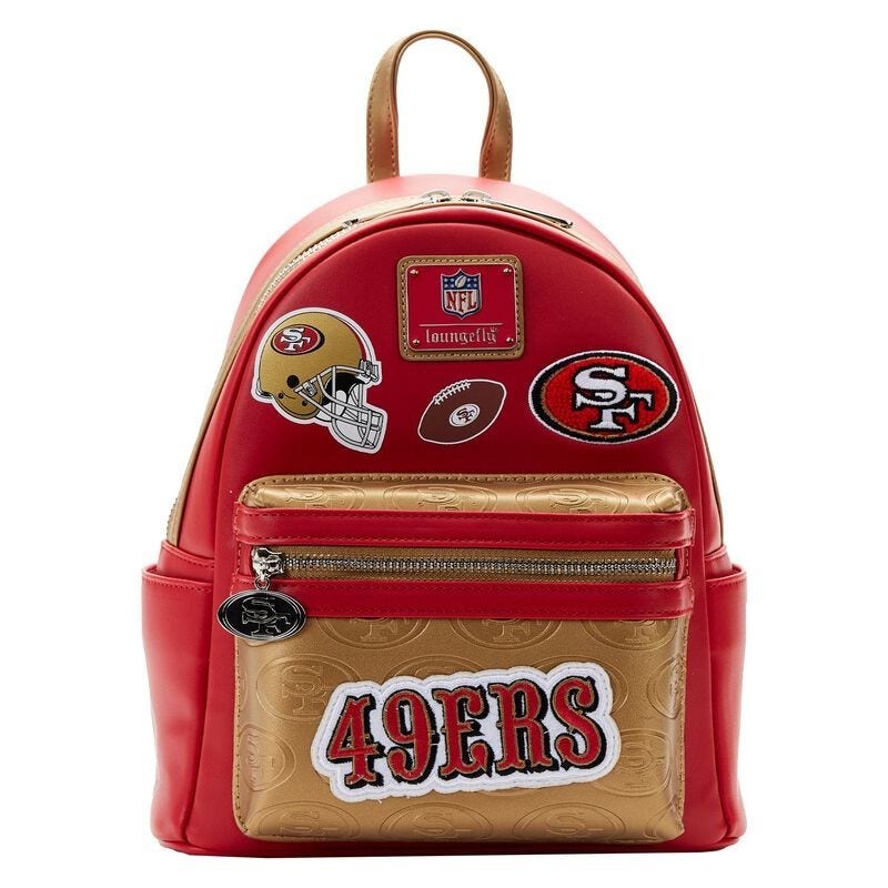 LOUNGEFLY NFL San Francisco 49ers Patches Mini Backpack | MadBagger.com Loungefly Authorized Retailer LOUNGEFLY NFL San Francisco 49ers Patches Mini Backpack | MadBagger.com Loungefly Authorized Retailer