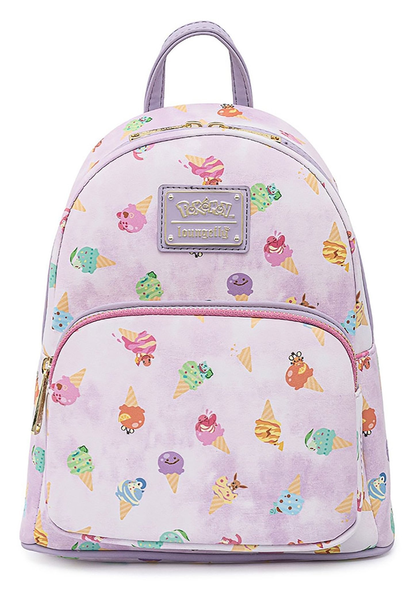LOUNGEFLY Pokémon Ice Cream Acid Wash Denim Mini Backpack  display picture 3