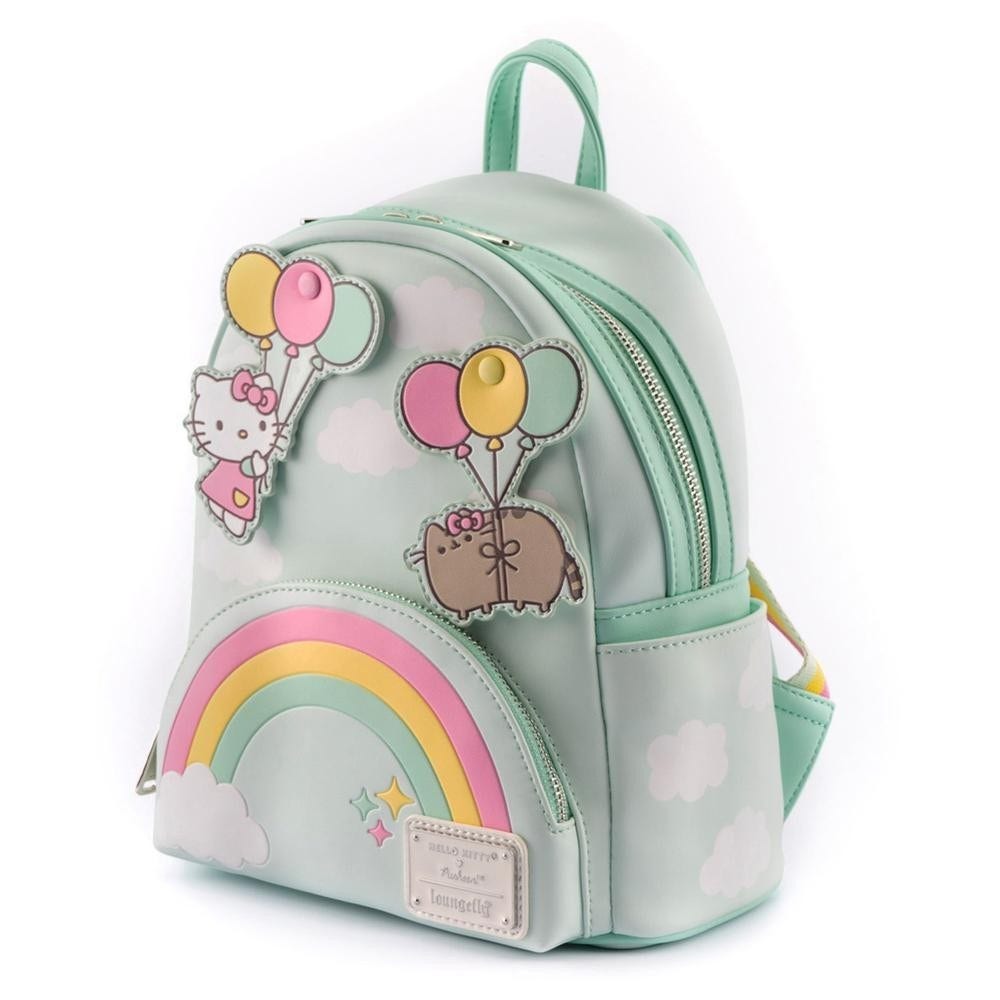 LOUNGEFLY Pusheen X Hello Kitty Balloons Rainbow Mini Backpack