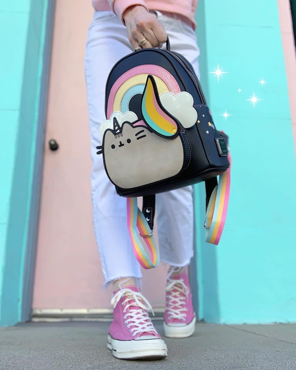 New in bag Loungefly Pusheenicorn Pusheen Rainbow Unicorn Black Mini Backpack Amazon.com: GUND Pusheen Pusheenicorn Plush Stuffed Animal  main image 2