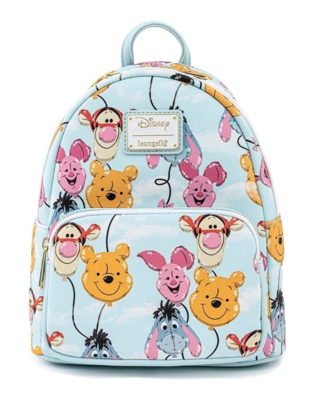 friends mini backpack Loungefly F.R.I.E.N.D.S. Chibi Character All-Over Print featuring a yellow taxi on the front Friends Front Door Mini-Backpack