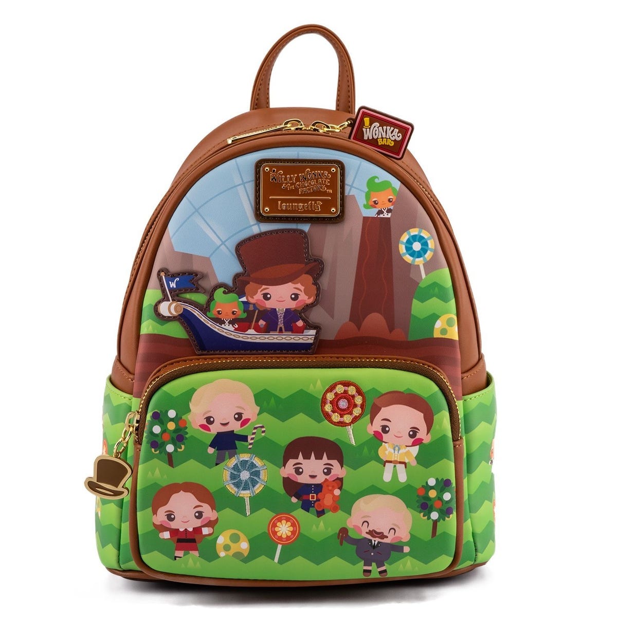 LOUNGEFLY Willy Wonka & The Chocolate Factory 50th Anniversary Mini Backpack  | MadBagger.com Loungefly Authorized Retailer