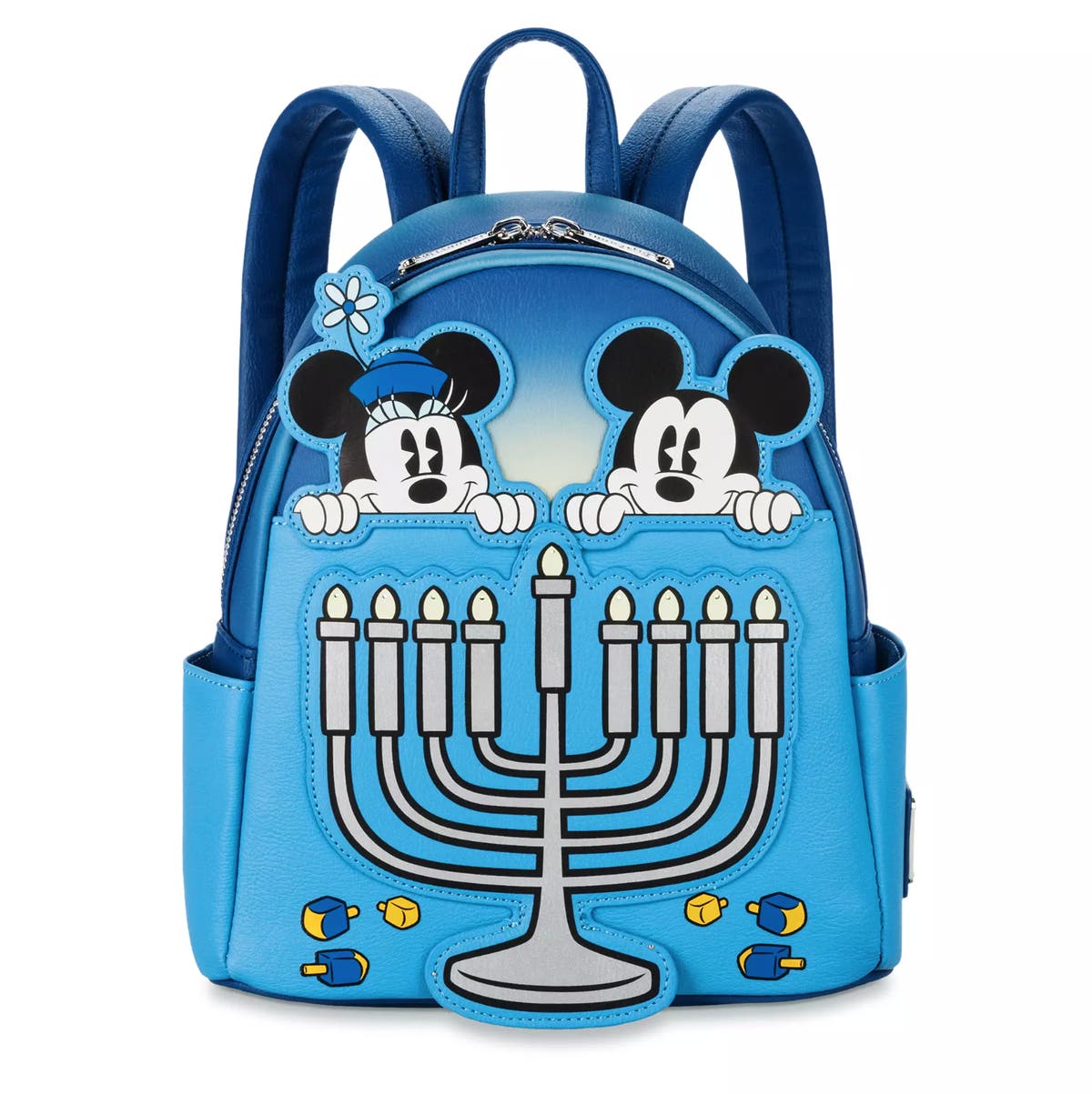 Loungefly Disney Mickey Happy Hanukkah Menorah Mini Backpack and Wallet LOUNGEFLY Mickey and Minnie Mouse Hanukkah Light-Up Mini  main image 2