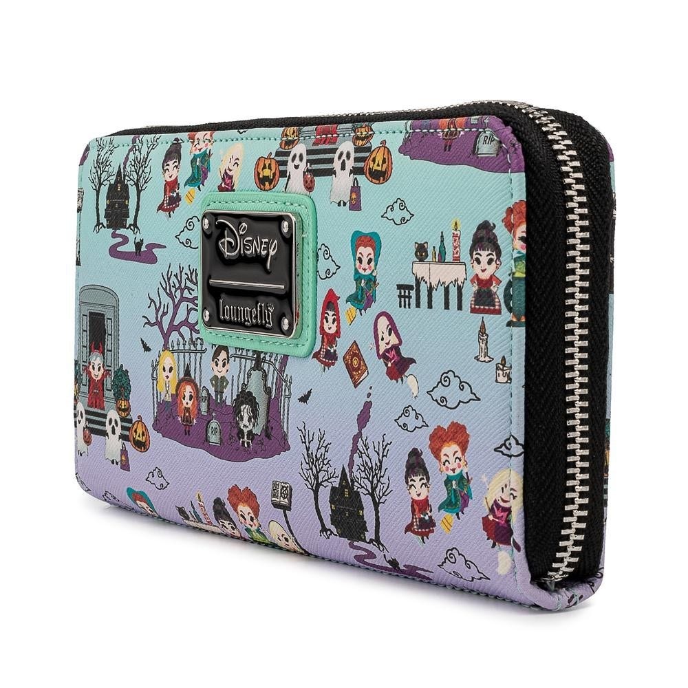 LOUNGEFLY Disney Hocus Pocus Scene AOP Zip Around Wallet