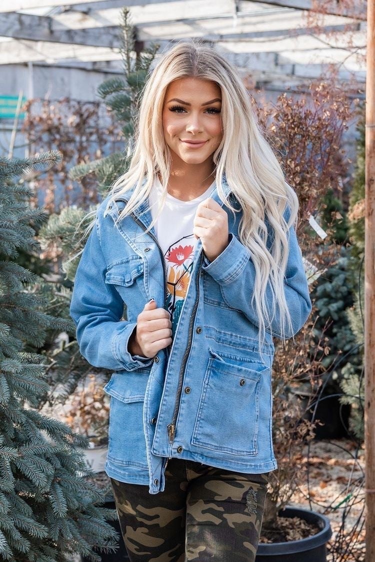 Judy Blue Denim Utility Jacket | Ria 