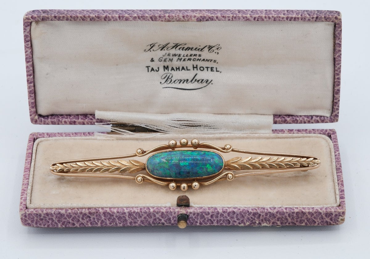 VINTAGE GOLD BLACK OPAL PIN Ruidoso Trading Post