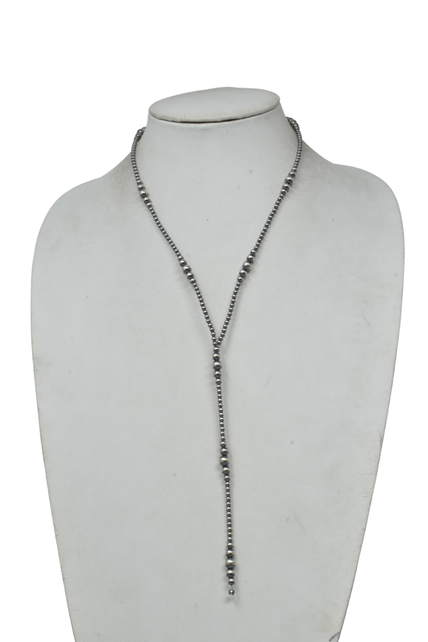 Claudia Bradby Freshwater Pearl Drop Lariat Necklace, Silver at John Lewis  & Partners