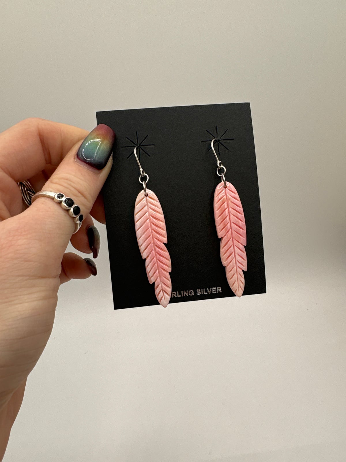Pink Feather Dangle Earrings Pink Feather Earrings | Handmade by Libby & Smee main image 3