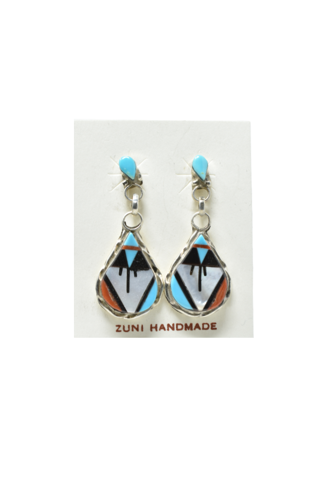 Zuni Inlay Earrings by Carol Niha | Ruidoso Trading Post