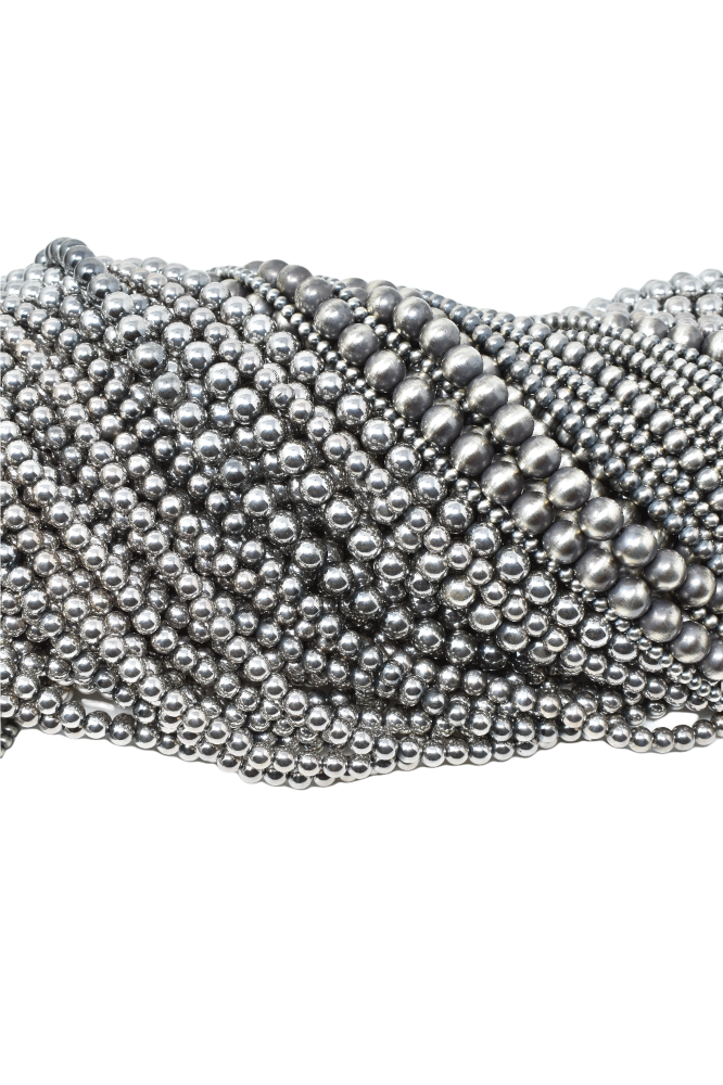 7mm 24" Silver Pearl Necklace