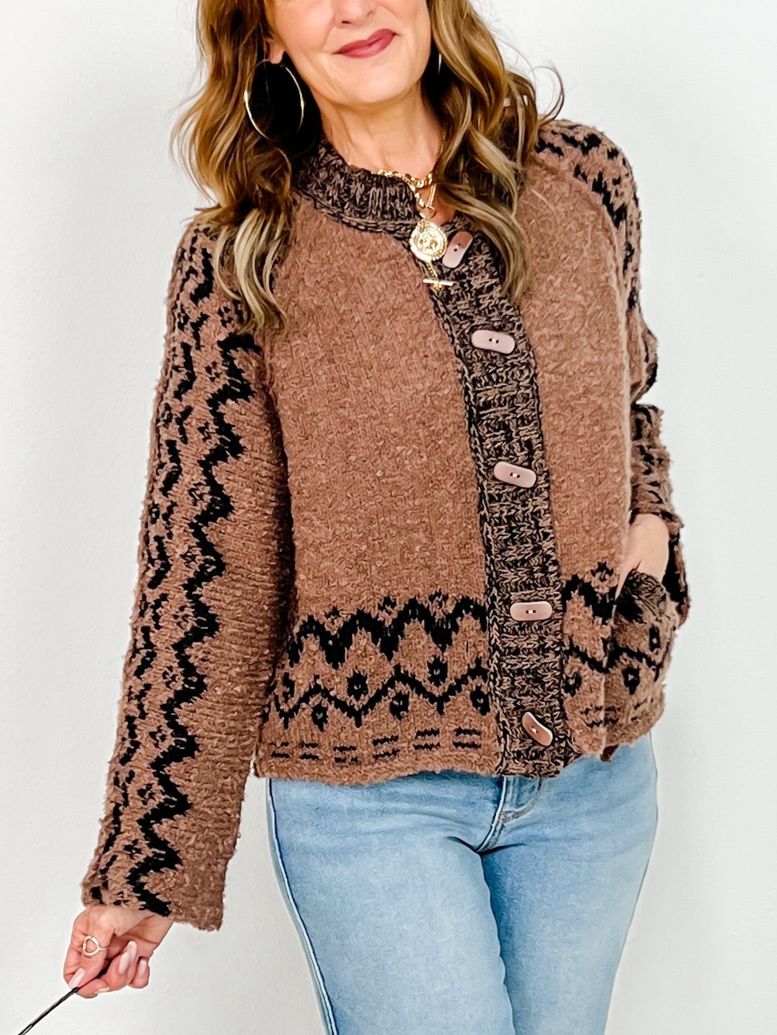 新品　toggle button knit cardigan KREATE Toggle Button Knit Cardigan