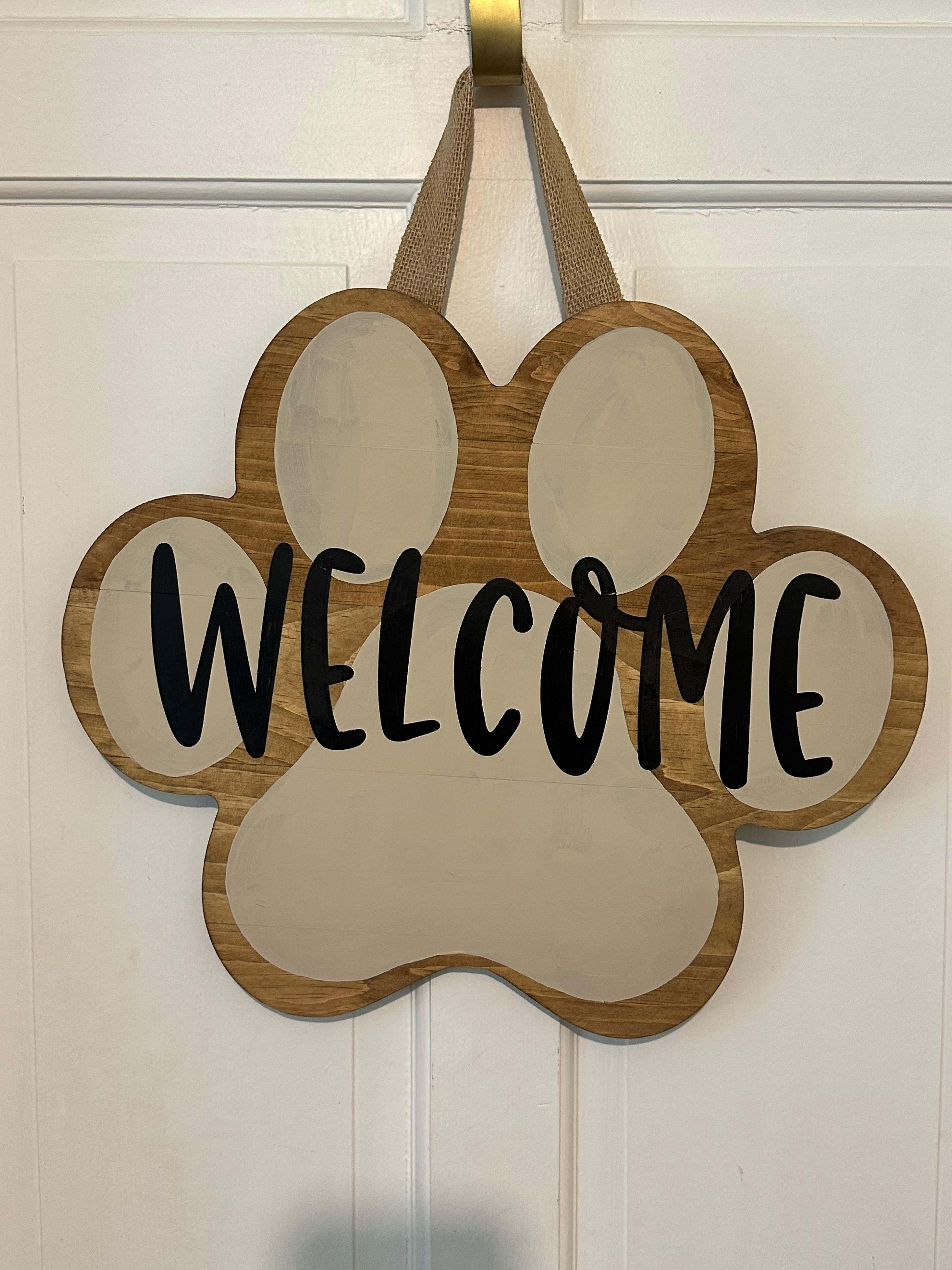 Product: Front Door Dog Paw Sign