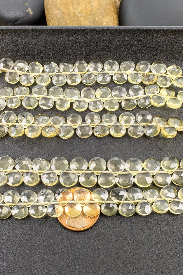 ノブ様 ムースストーン Lemon Quartz Faceted Heart Drop Brio, 3.5