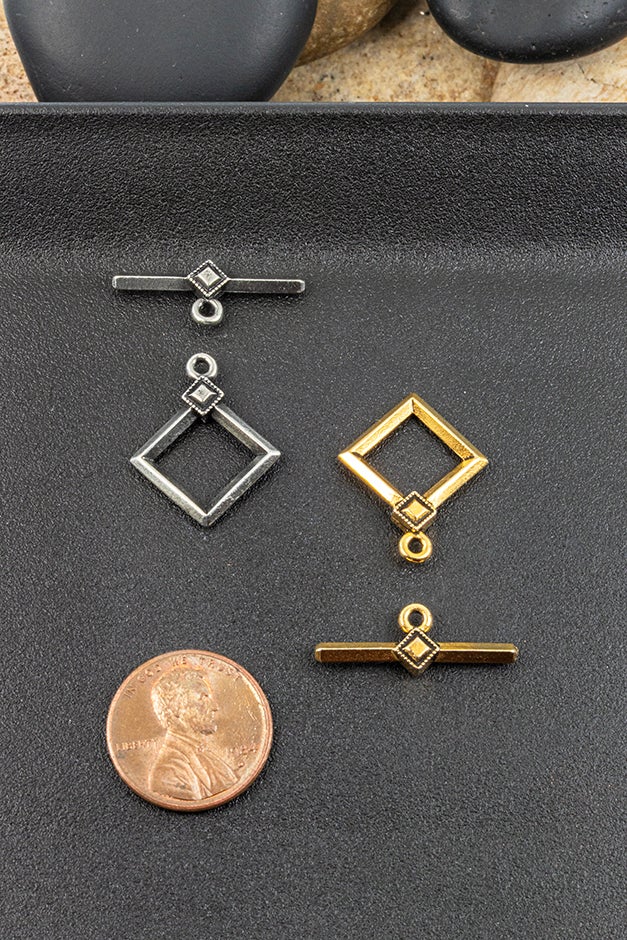 TierraCast Deco Diamond Toggle Clasp, 18x23.5mm, 1 Set ($2.95/3.95