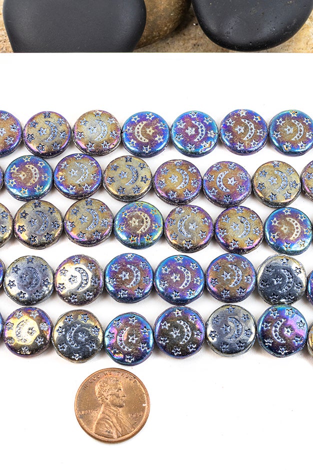 Tablecut Oval, Matte Sapphire, 8x9mm - Czech Glass | Sam's Bead Shop